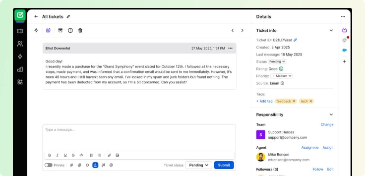 HelpDesk dashboard
