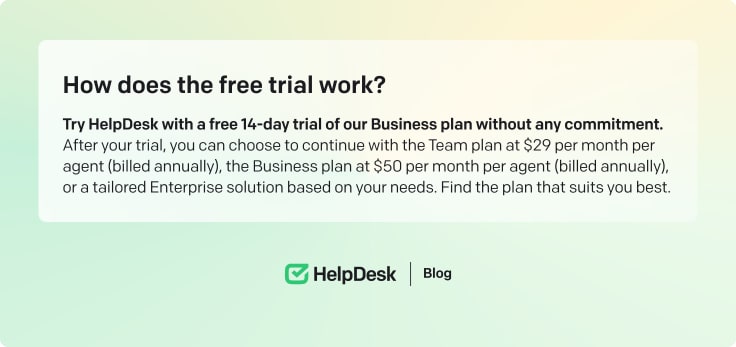 HelpDesk free trial 
